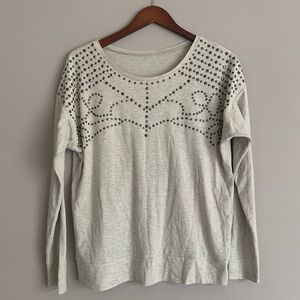 Studded Oversized Jersey Knit Sweater